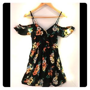 Dark blue floral dress